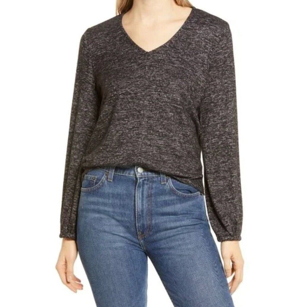 Bobeau V-neck blouse, size S