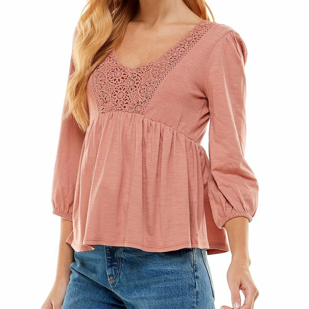 Derek Heart Pink Babydoll Top Size M
