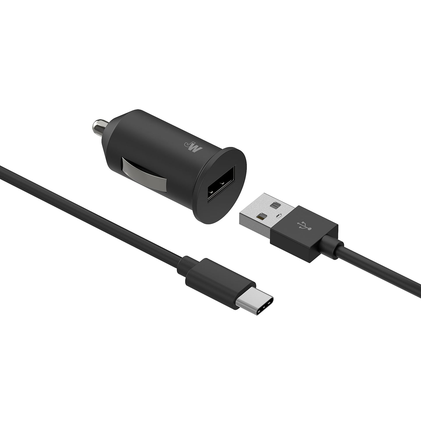 USB-A car charger with Type C cable 17W from JUST WIRELESS