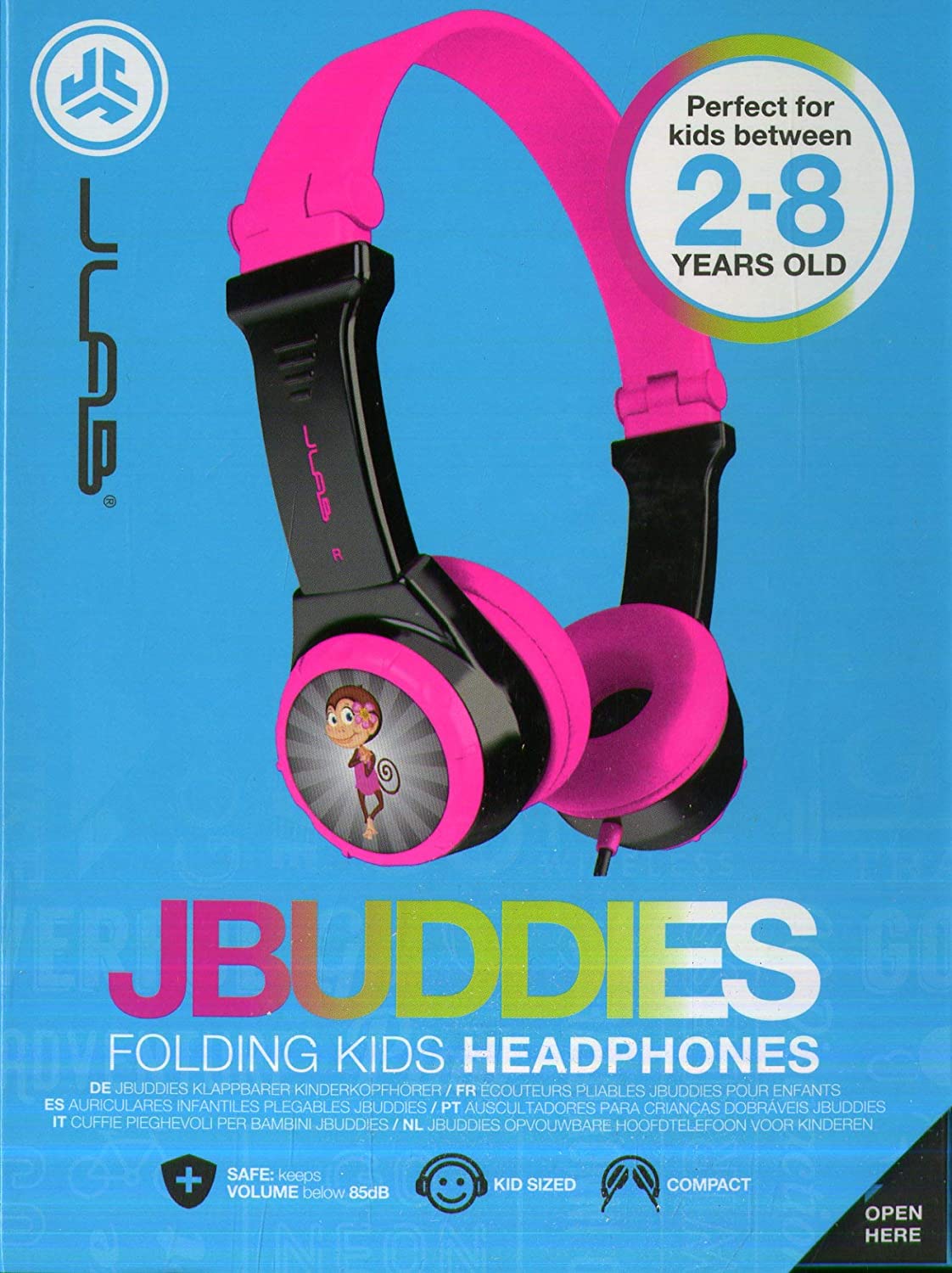 سماعات FOLDING KIDS المريحه للاطفال من شركة JLAB (لون زهري)