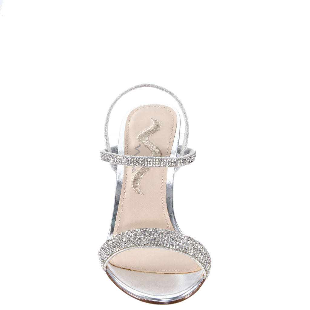 Nina Sanchia Crystal Heel Sandal Size 38.5