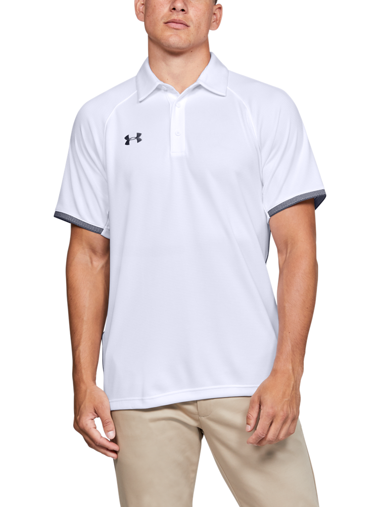 Men s White UA Performance Team Polo Shirt Plus Size